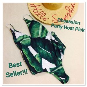 BEST SELLER Tropical Palm Leaf One Piece Swimsuit